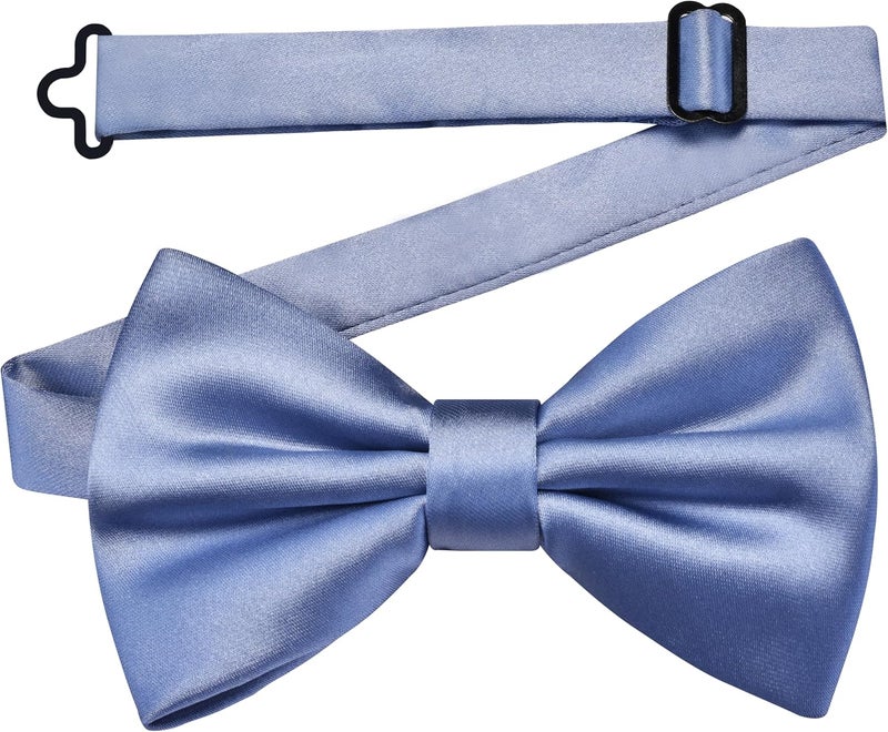 Branduce Solid Color Pre-tied Bow Tie Quality Adjustable Bowtie for Men Party Wedding - Image 1